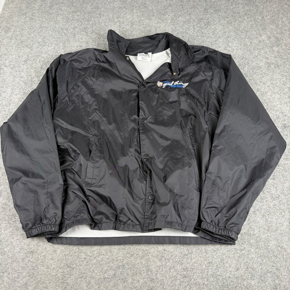 Vintage 90s Augusta Sportswear Jacket Mens Large Piggly Wiggly Black Windbreaker